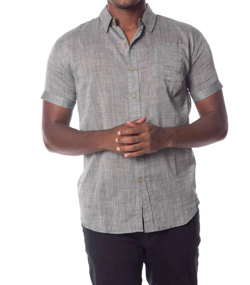 NEW HAWKS BAY short sleeve button up shirt in grey